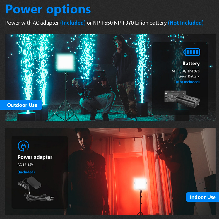 Neewer 660 RGB PRO (Power 50W) LED + Visico LS-8005 + NP-970 punjač - 9